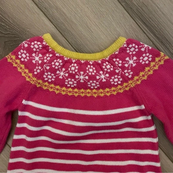 Hanna Andersson Girl’s Size 3 Pink Yellow & White Striped Sweater Dress - Picture 8 of 11